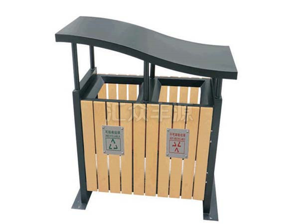 鋼木結合垃圾桶HZFY-GMJH02