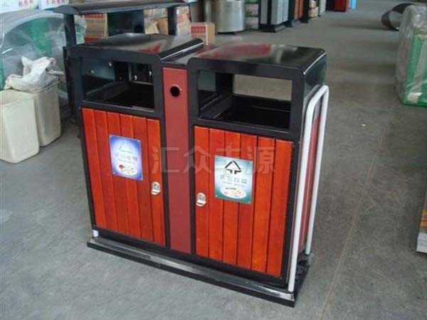 鋼木結合垃圾桶HZFY-GMJH21