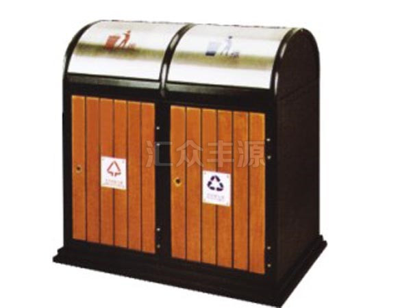 鋼木結合垃圾桶HZFY-GMJH23